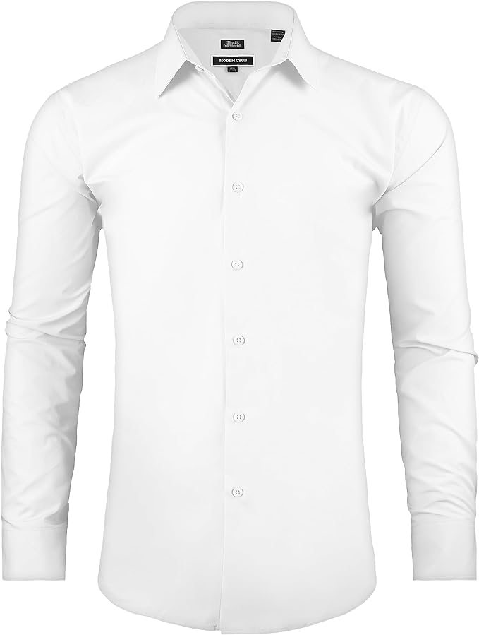 Mens Dress Shirt - Slim Fit - White/Blue